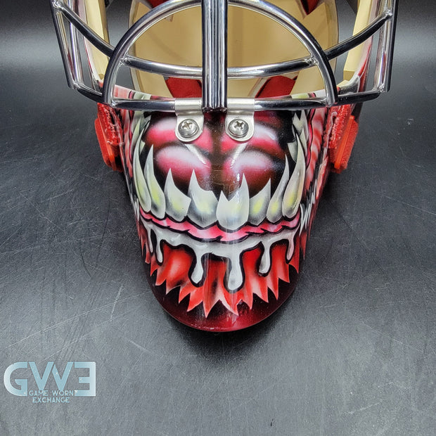Curtis Joseph Game Issued Goalie Mask Detroit Red Wings Pro's Choice Dom Malerba 2002 Signed By Curtis Joseph - AS-01026