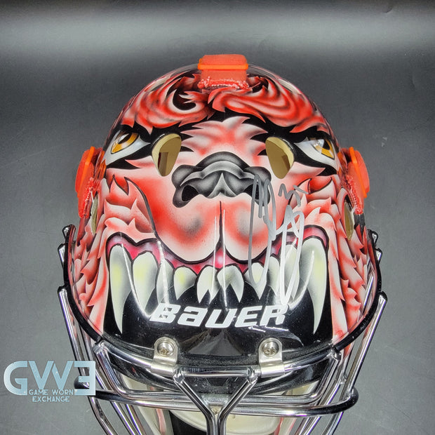Curtis Joseph Game Issued Goalie Mask Detroit Red Wings Pro's Choice Dom Malerba 2002 Signed By Curtis Joseph - AS-01026