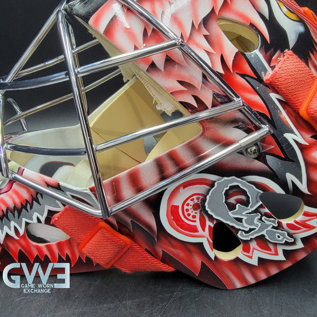 Curtis Joseph Game Issued Goalie Mask Detroit Red Wings Pro's Choice Dom Malerba 2002 Signed By Curtis Joseph - AS-01026