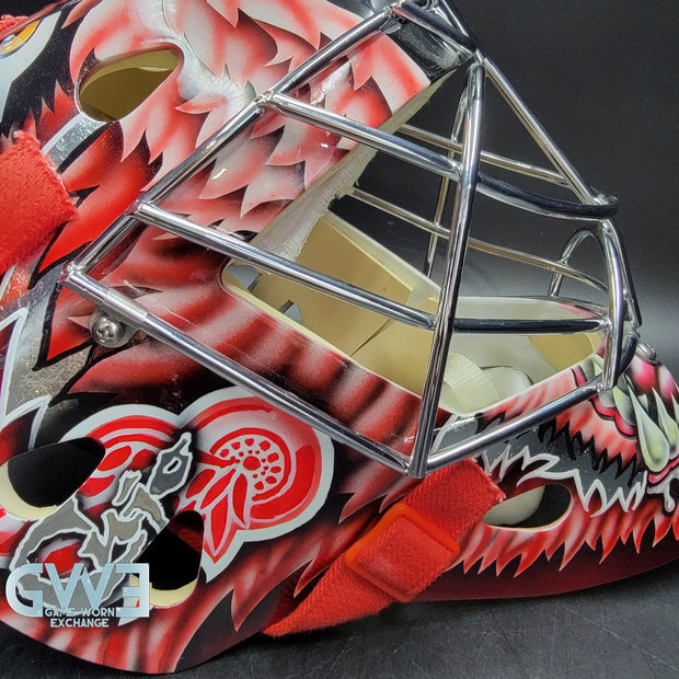 Curtis Joseph Game Issued Goalie Mask Detroit Red Wings Pro's Choice Dom Malerba 2002 Signed By Curtis Joseph - AS-01026