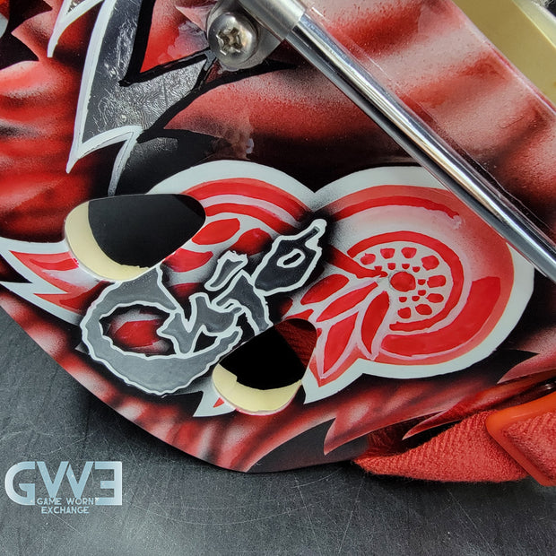 Curtis Joseph Game Issued Goalie Mask Detroit Red Wings Pro's Choice Dom Malerba 2002 Signed By Curtis Joseph - AS-01026