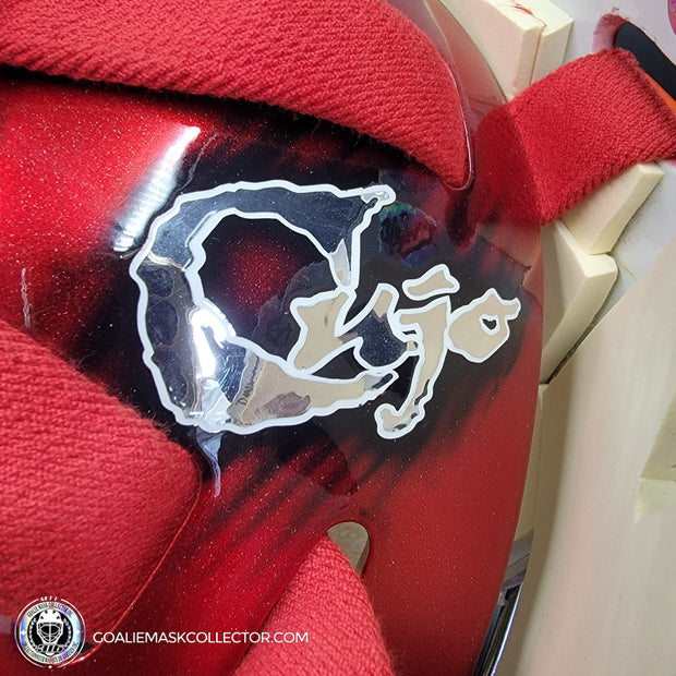 Curtis Joseph Game Issued Goalie Mask Detroit Red Wings Pro's Choice Dom Malerba 2002 Signed By Curtis Joseph - AS-01026