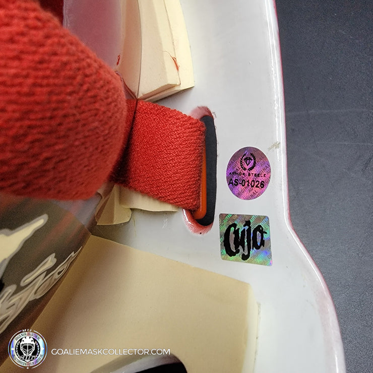 Curtis Joseph Game Issued Goalie Mask Detroit Red Wings Pro's Choice Dom Malerba 2002 Signed By Curtis Joseph - AS-01026