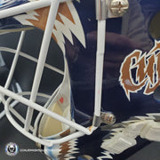 Curtis Joseph PRO "ICE READY" Goalie Mask Edmonton Oilers Signed Itech 1998 Painted By Frank Cipra AS-02770 - SOLD