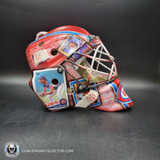 Custom Painted Goalie Mask: Chicago Cubs Classic Baseball Cards Joey Daccord Inspired Tribute