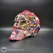 Custom Painted Goalie Mask: Chicago Cubs Classic Baseball Cards Joey Daccord Inspired Tribute