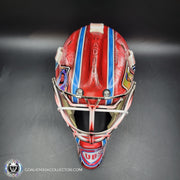 Custom Painted Goalie Mask: Chicago Cubs Classic Baseball Cards Joey Daccord Inspired Tribute
