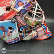 Custom Painted Goalie Mask: Chicago Cubs Classic Baseball Cards Joey Daccord Inspired Tribute