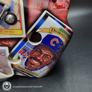 Custom Painted Goalie Mask: Chicago Cubs Classic Baseball Cards Joey Daccord Inspired Tribute