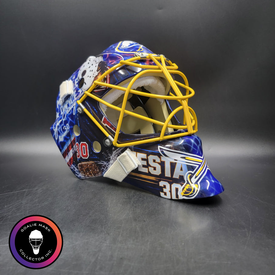 Custom Painted Goalie Mask: Buffalo Sabres Tribute with Dominik Hasek & Jim Craig