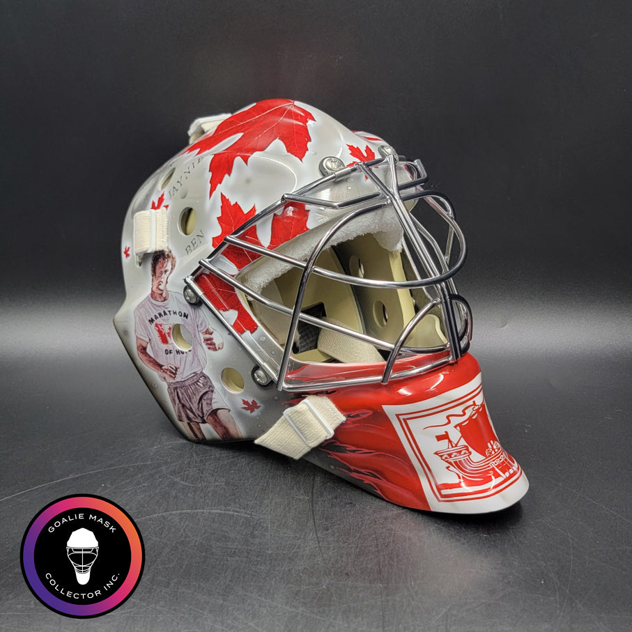 Custom Painted Goalie Mask: Canada Polar Bear