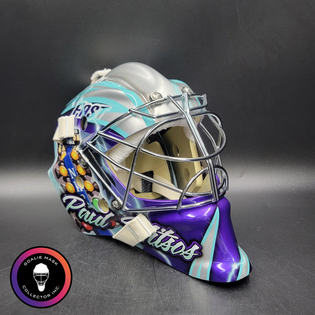 Custom Painted Goalie Mask: Drag Race Car Racing in New York Themed ...
