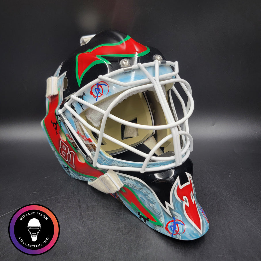 Custom Painted Goalie Mask: New Jersey #81 Marty Brodeur Stadium Series Tribute Custom