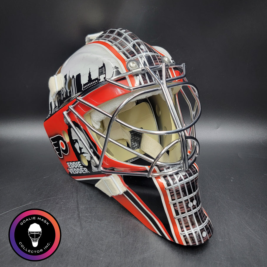 Custom Painted Goalie Mask: Philadelphia Grunge Nirvana Kurt Cobain & Pearl Jam Eddie Vedder Tribute