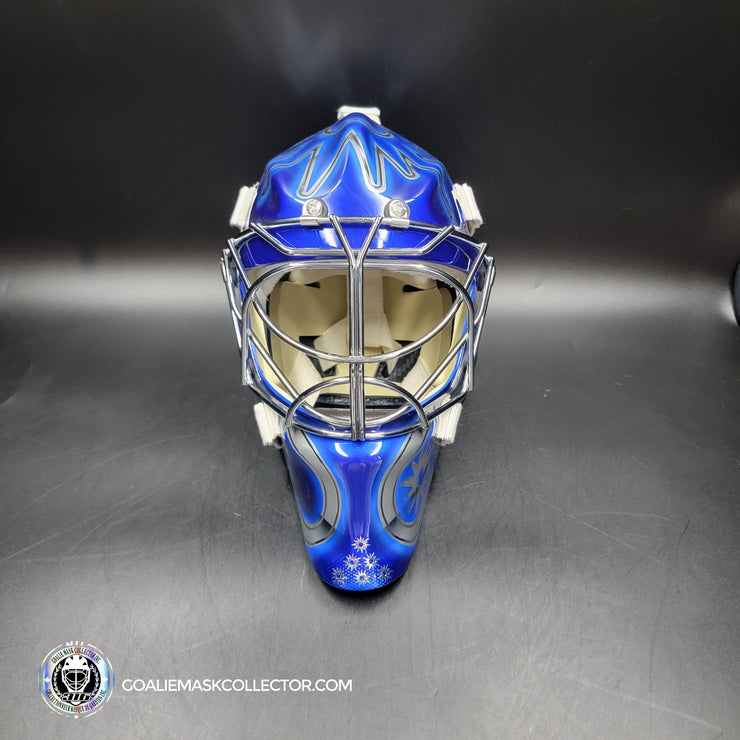 Custom Painted Goalie Mask: CED Corporate Business Logo