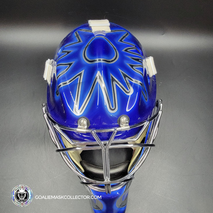 Custom Painted Goalie Mask: CED Corporate Business Logo