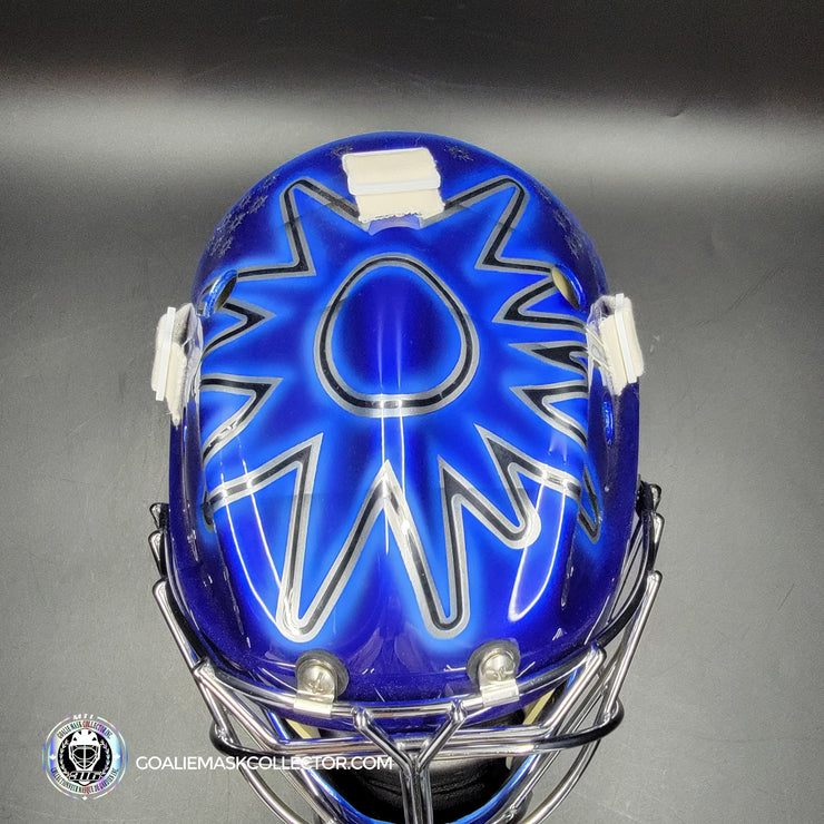 Custom Painted Goalie Mask: CED Corporate Business Logo