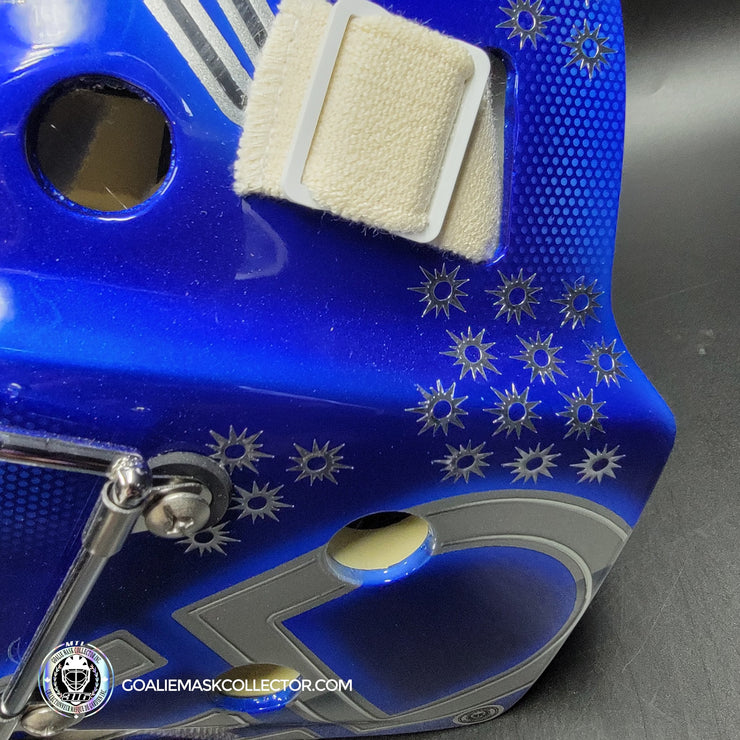 Custom Painted Goalie Mask: CED Corporate Business Logo