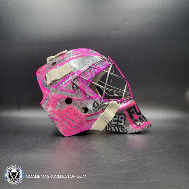 Custom Painted Goalie Mask: Carey Price Inspired Goalie Mask V2 "F'ck Cancer" Pink Glitter Tribute