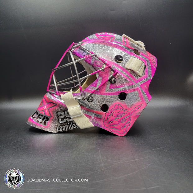 Custom Painted Goalie Mask: Carey Price Inspired Goalie Mask V2 "F'ck Cancer" Pink Glitter Tribute