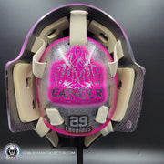 Custom Painted Goalie Mask: Carey Price Inspired Goalie Mask V2 "F'ck Cancer" Pink Glitter Tribute