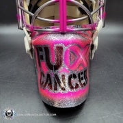 Custom Painted Goalie Mask: Carey Price Inspired Goalie Mask V2 "F'ck Cancer" Pink Glitter Tribute