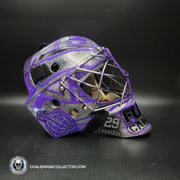 Custom Painted Goalie Mask: Carey Price Inspired Goalie Mask V3 "F'ck Cancer" Purple Panthers Glitter Tribute