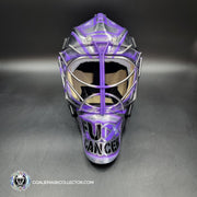 Custom Painted Goalie Mask: Carey Price Inspired Goalie Mask V3 "F'ck Cancer" Purple Panthers Glitter Tribute