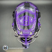Custom Painted Goalie Mask: Carey Price Inspired Goalie Mask V3 "F'ck Cancer" Purple Panthers Glitter Tribute