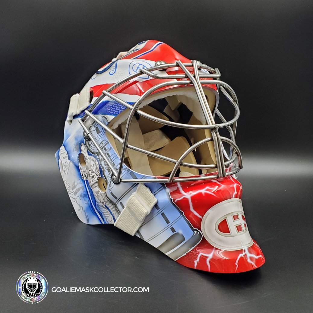 Custom Painted Goalie Mask: Cayden Primeau Inspired Goalie Mask Unsigned "Montreal Canadiens Legends" Tribute