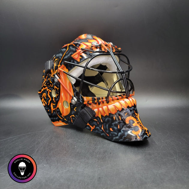 Custom Painted Goalie Mask: Jacob Markstrom Goalie Mask in Black and R ...
