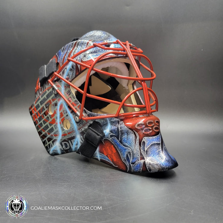 Custom Painted Goalie Mask: Joseph Woll Goalie Mask Unsigned Montreal Canadiens 2023 Toronto Complex Eagle V1 Tribute