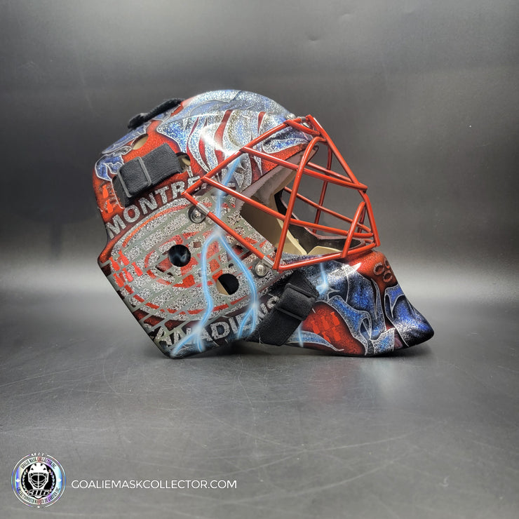 Custom Painted Goalie Mask: Joseph Woll Goalie Mask Unsigned Montreal Canadiens 2023 Toronto Complex Eagle V1 Tribute