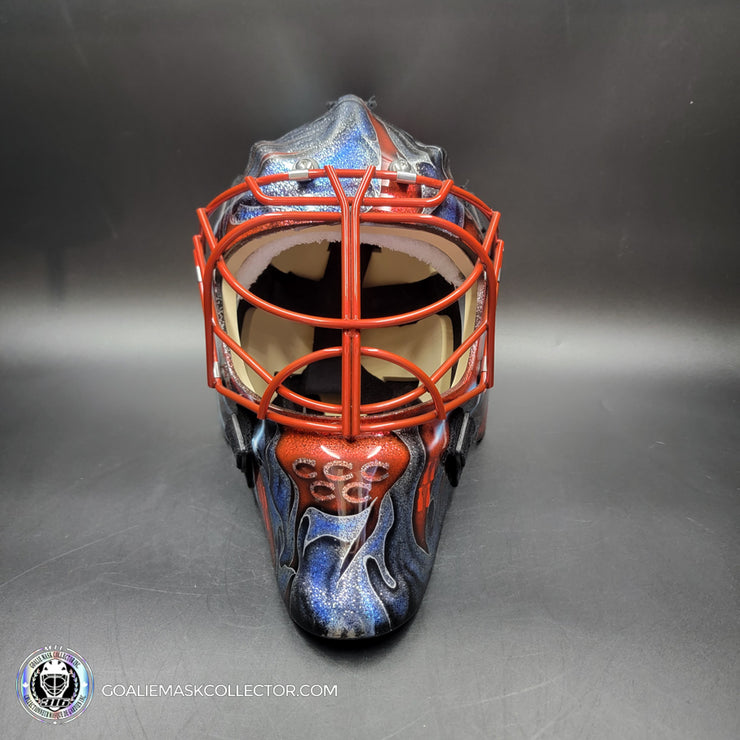 Custom Painted Goalie Mask: Joseph Woll Goalie Mask Unsigned Montreal Canadiens 2023 Toronto Complex Eagle V1 Tribute