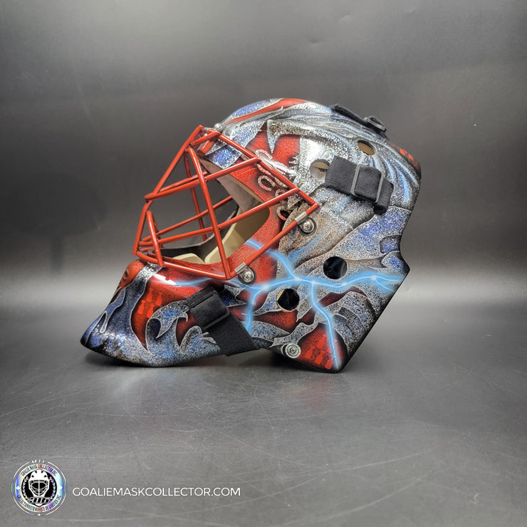 Custom Painted Goalie Mask: Joseph Woll Goalie Mask Unsigned Montreal Canadiens 2023 Toronto Complex Eagle V1 Tribute