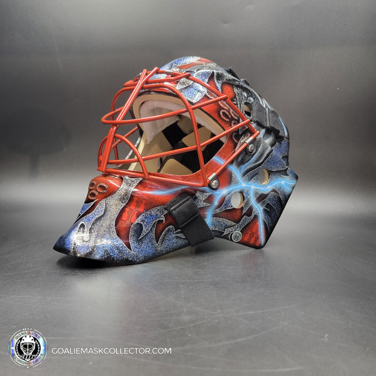 Custom Painted Goalie Mask: Joseph Woll Goalie Mask Unsigned Montreal Canadiens 2023 Toronto Complex Eagle V1 Tribute