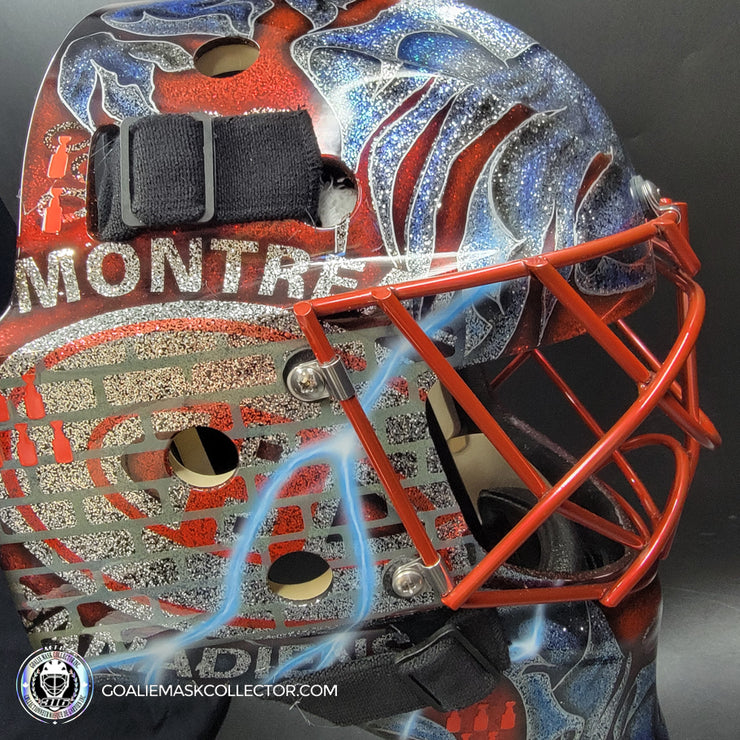 Custom Painted Goalie Mask: Joseph Woll Goalie Mask Unsigned Montreal Canadiens 2023 Toronto Complex Eagle V1 Tribute