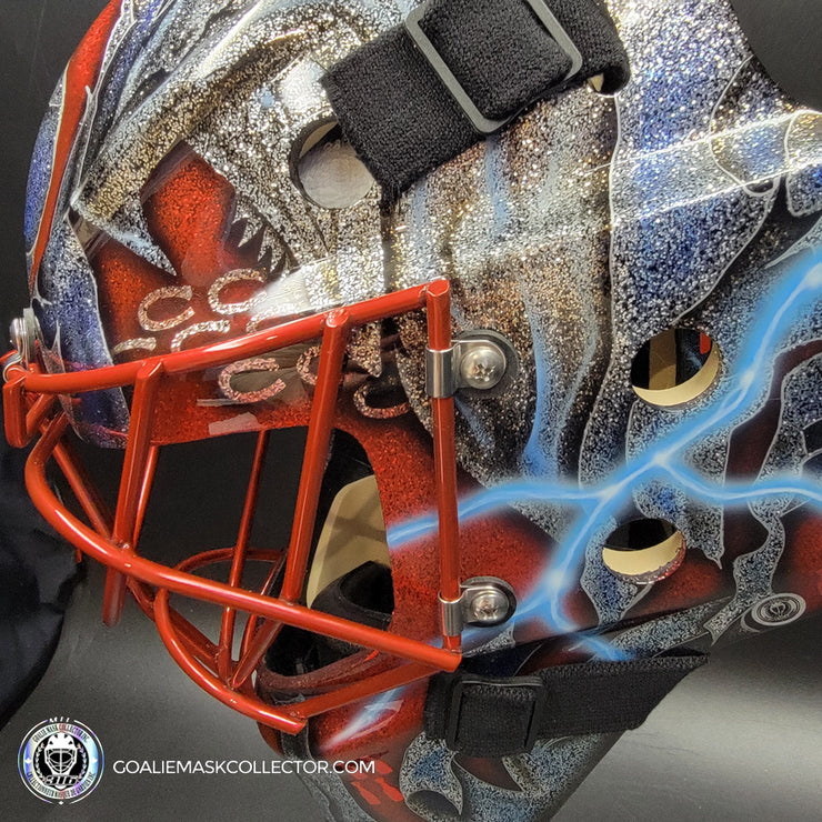 Custom Painted Goalie Mask: Joseph Woll Goalie Mask Unsigned Montreal Canadiens 2023 Toronto Complex Eagle V1 Tribute