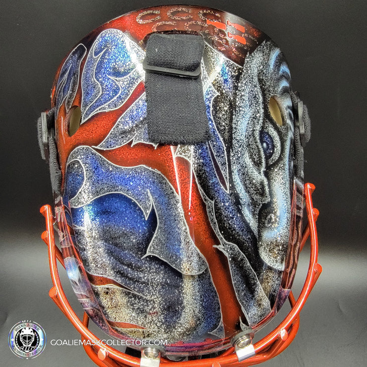 Custom Painted Goalie Mask: Joseph Woll Goalie Mask Unsigned Montreal Canadiens 2023 Toronto Complex Eagle V1 Tribute