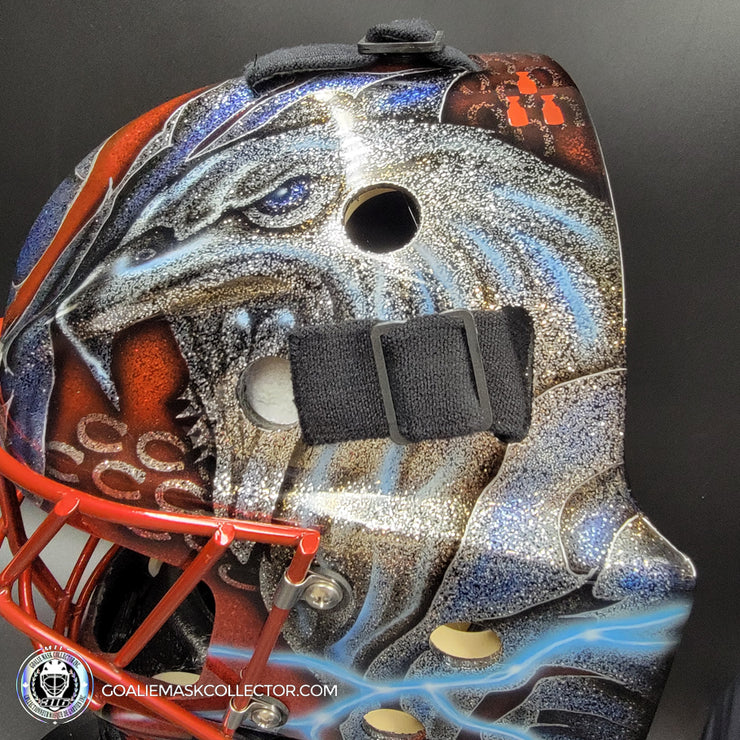 Custom Painted Goalie Mask: Joseph Woll Goalie Mask Unsigned Montreal Canadiens 2023 Toronto Complex Eagle V1 Tribute