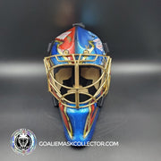 Custom Painted Goalie Mask: Marc-Andre Fleury Inspired Goalie Mask Unsigned Las Vegas Montreal Canadiens + 24K Gold Plated Grill