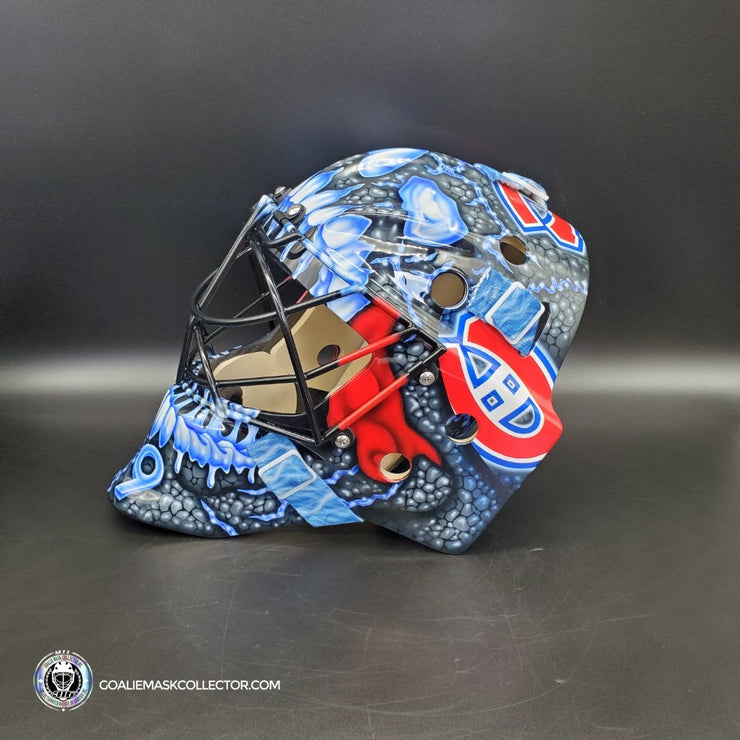 Custom Painted Goalie Mask: Jacob Markstrom Inspired Goalie Mask Unsigned "Lava Skull" Montreal Canadiens