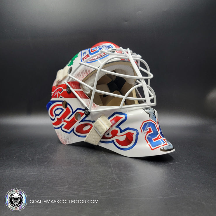Custom Painted Goalie Mask: Montreal Canadiens All Historical Logos