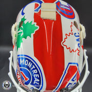Custom Painted Goalie Mask: Montreal Canadiens All Historical Logos