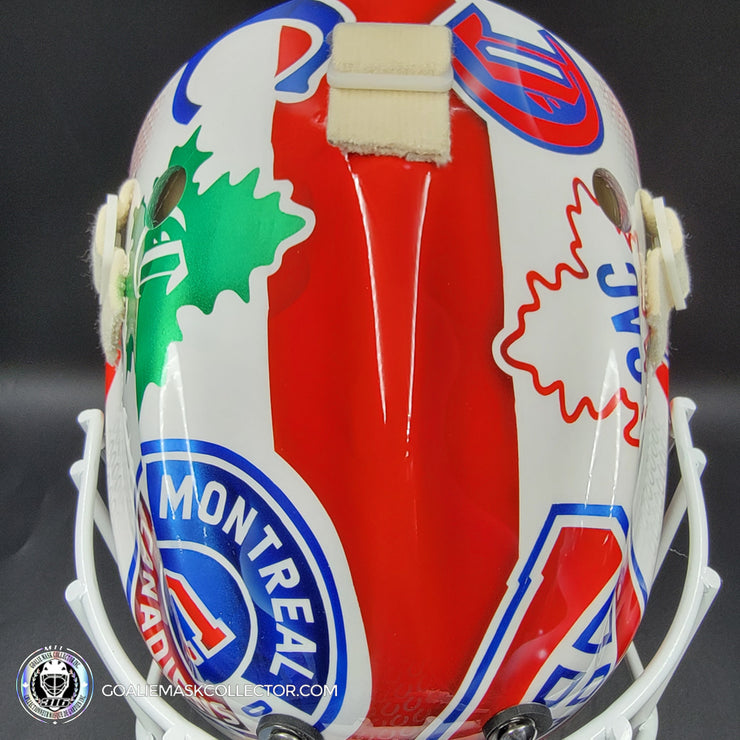 Custom Painted Goalie Mask: Montreal Canadiens All Historical Logos