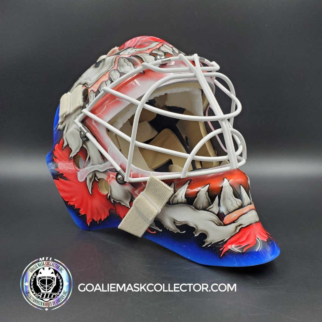 Montreal Canadiens Goalie Mask Unsigned Ilya Samsonov 2023 24 Mad Dog Inspired. Goalie Mask Collector.