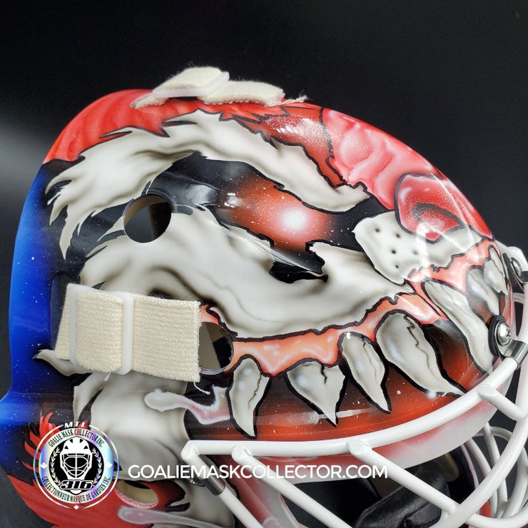 Custom Painted Goalie Mask: Montreal Canadiens Goalie Mask Unsigned Ilya Samsonov 2023-24 Mad Dog Inspired
