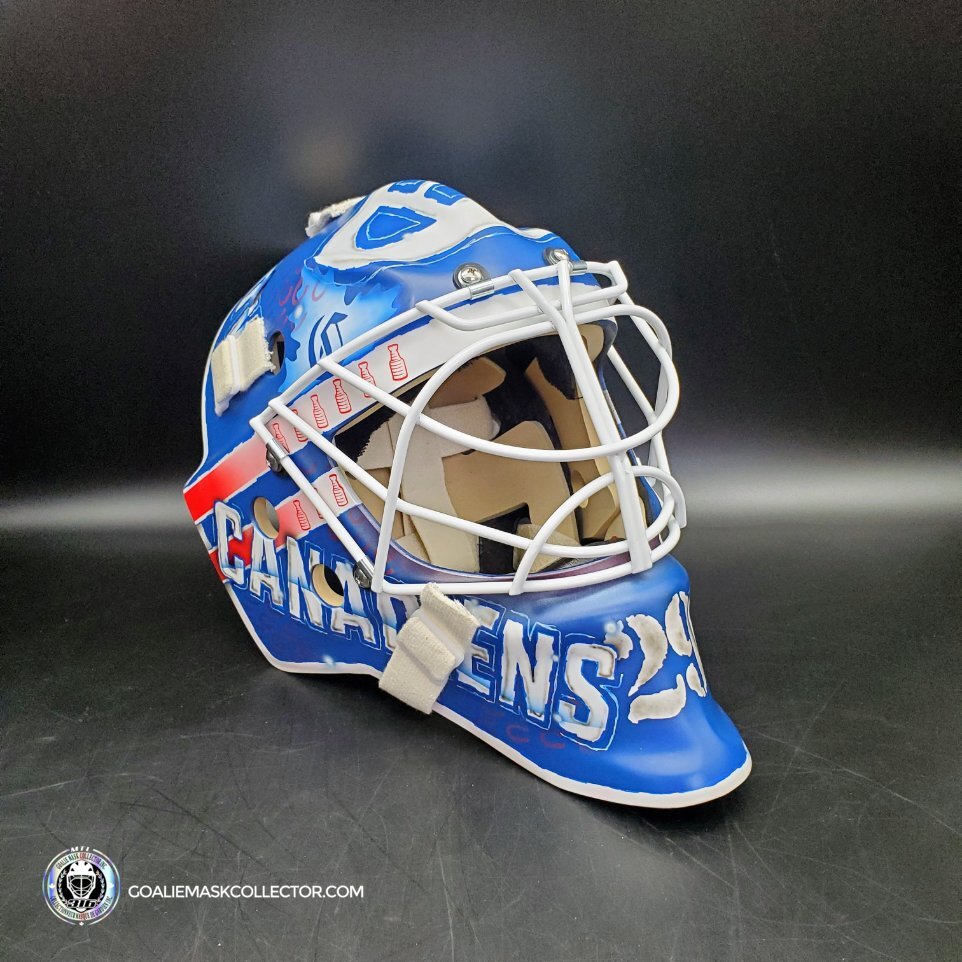 Custom Painted Goalie Mask: Montreal Canadiens Goalie Mask Unsigned Ilya Samsonov 2023 Inspired