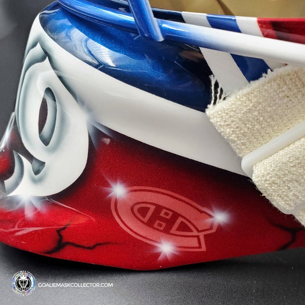 Custom Painted Goalie Mask: Peter Budaj Goalie Mask Unsigned Spiderman Montreal Tribute