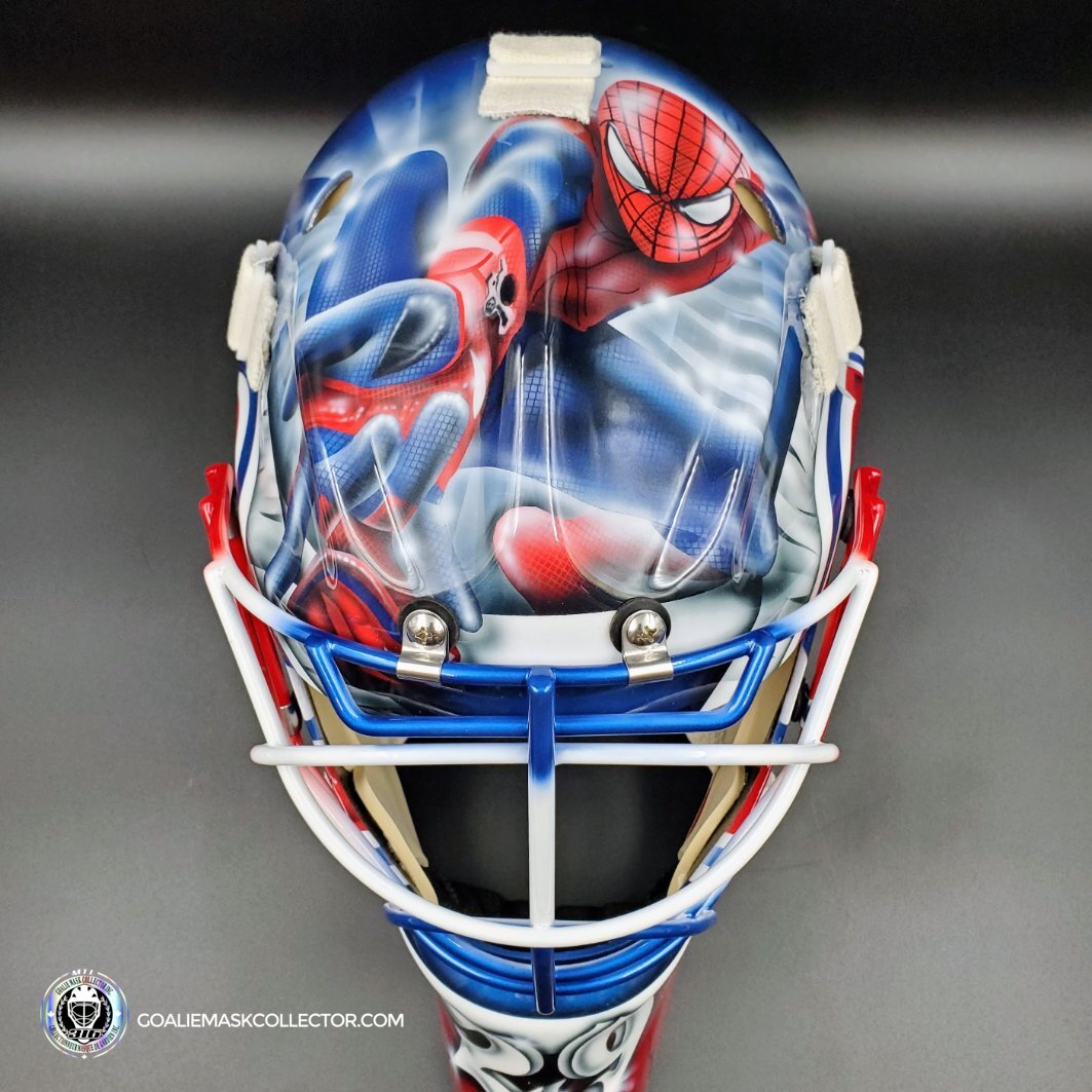 Custom Painted Goalie Mask: Peter Budaj Goalie Mask Unsigned Spiderman – Goalie Mask Collector